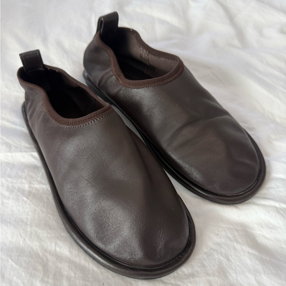 Arket Brown Goat Leather Slip-On Shoes EUC 0537